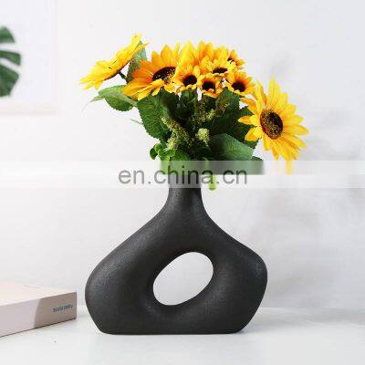 Unique Nordic Modern Black White Vase Ceramic Wedding Decorations Big Vase For Home Decor