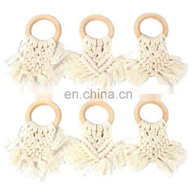 Table Decor Accessories Napkin Rings Wholesale Macrame Boho Dining Table Decoration Tassel Napkin Ring photo-2