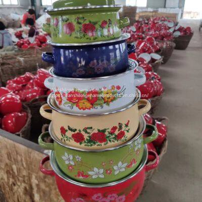 ENAMEL CASSEROLE SET GLASS  ENAMEL CASSEROLE SET