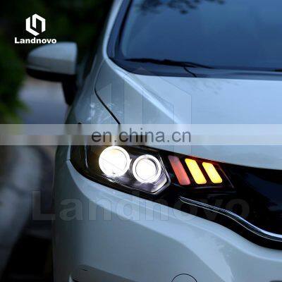 Landnovo New Design Auto Body Parts Led Head Lamp for Honda Fit Jazz 14-19 Led Light Headlight Headlamp