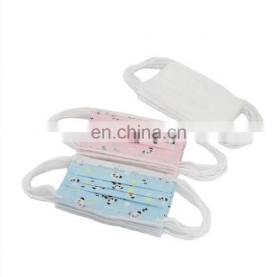 Children single chip packing disposable face mask nonwoven cartoon print mouth mask wholesale in bulk