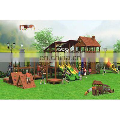 China factory kids used daycare wood outdoor playground equipment playsets