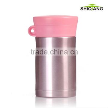 500ml double wall stainless steel vacuum thermos soup container with foldable spoon