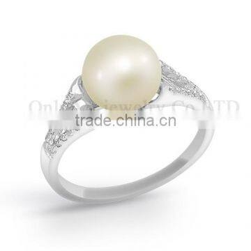 quality lady freshwater sterling silver jewelry pearl ring