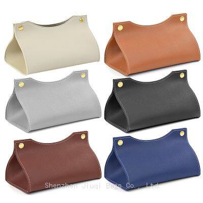 Wholesale Modern Classic Luxury Leather Napkin Holder Tissue Box Custom Home Hotel Square Rectangular Tissue Storage Box Cover photo-2
