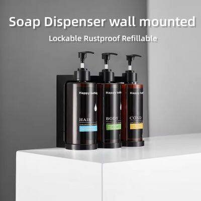 Wall Mount 300ml Shampoo Shower Gel Hand Wash Body Wash Manual Type Liquid Soap Dispenser Bottle for Kitchen Bathroom photo-4