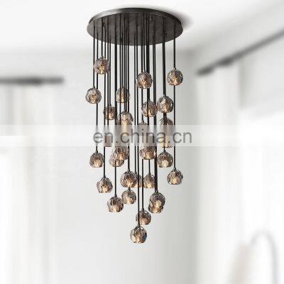 Modern Crystal Molecular Pendants Chandelier Ceiling Lighting Fixture For Living Dining Room Bedroom Kitchen Island Foyer Lobby