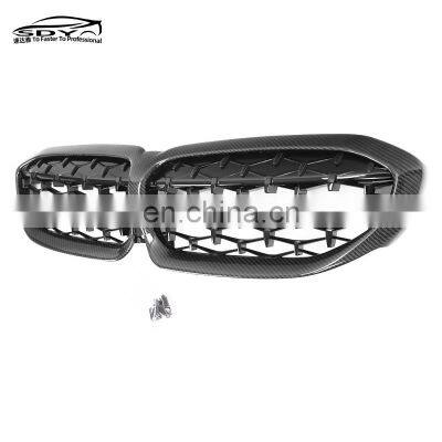 G20 Pre-Lci Carbon Fiber Front Kidney Diamnod Style Grille Front Grill For BMW 3 Series G20 G21 320i 330i M340i M340d photo-5
