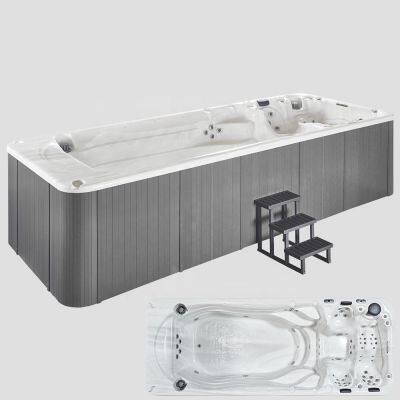 JOYSPA JY8801 China Factory Luxury Rectangle Acrylic Freestanding Spa Massage Endless Swimming Pool photo-3