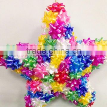 2016 New Design- Star shape Outdoor Decorative Swag/ Xmas Tree Decorative Ribbon Wreath