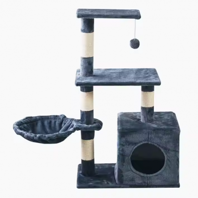 Meow Love Wooden Scratcher Tower Cat Tree House Climbing Cat Tree Tower Shelves For Indoor Cats