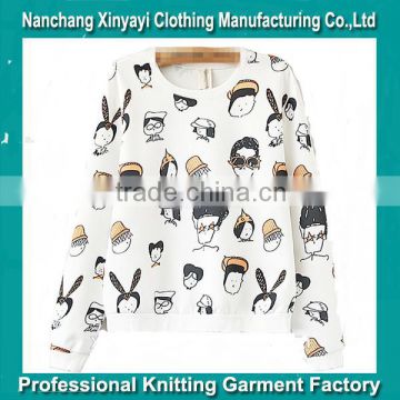 custom long sleeve print cartoon hoodie