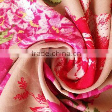 Rayon voile fabric print on fashion fabric