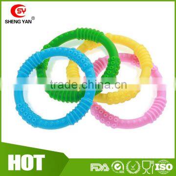 4 Funny Colorful and BPA Free Silicone Sensory Teething Baby Teether Ring Toys,Soothing Pain Relief and Drool Proof Infant Toys photo-3