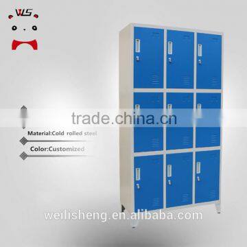 Luoyang WLS Metal Storage 9 Door Wardrobe Lockers With High Quality For Sports and Office and School