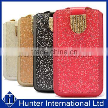 Stylish Bling Flap Pull Leather Pouch For Samsung Note2