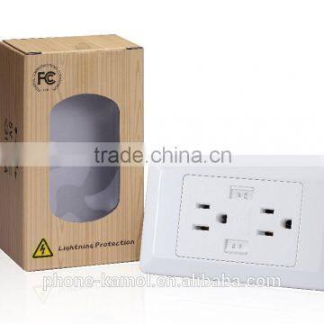 Mexico standard USB wall socket outlet with dual usb ports