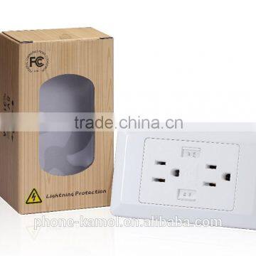 Mexico Standard USB Wall Socket Outlet With Dual Usb Ports