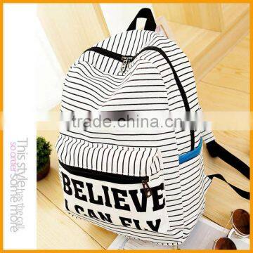 Design Your Own Ladies School Striped Fashion Backpack Bag photo-2