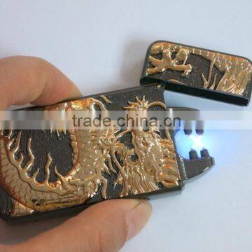 Promotional Dragon Logoed Flameless charging electric Cigar Lighters with USB cable