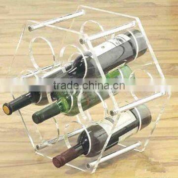 Clean hexagonal acrylic wine display stand