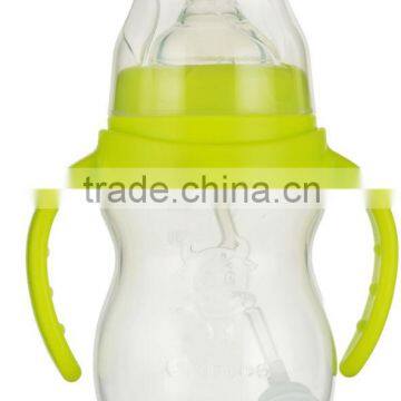 210ml 7oz BPA Free Newly Customized Design Big Plastic Baby Milk Feeding Bottle Nursing Bottle A-1014 Green