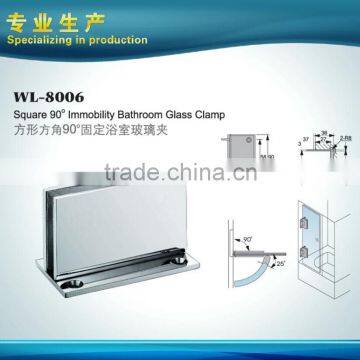 Square 90 Degrees Immobility Bathroom Glass Door Clamp Hinge