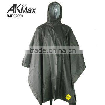 British Olive Drab Military Rain Poncho With Ground Sheet and Tent Purpose