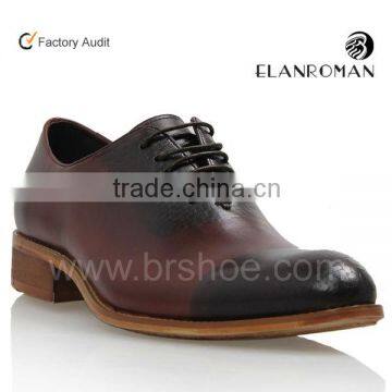 Custom England style genuine cow leather Oxford mature tan men dress shoes