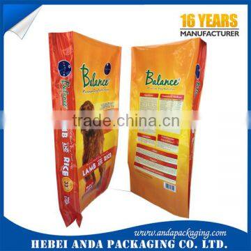 Printed dog food foil bag 15kg/ high strength PA/PE dog food bag packaging film