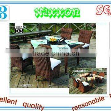 rattan dining table and chair