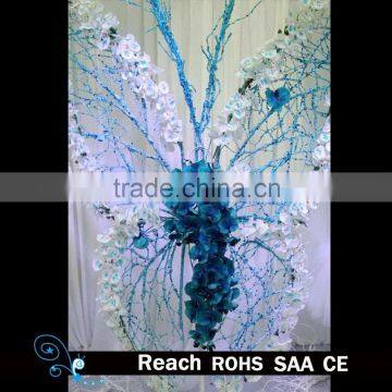 wedding celebration deocration decorative big glitter butterfly with beautiful flower decoration for wedding