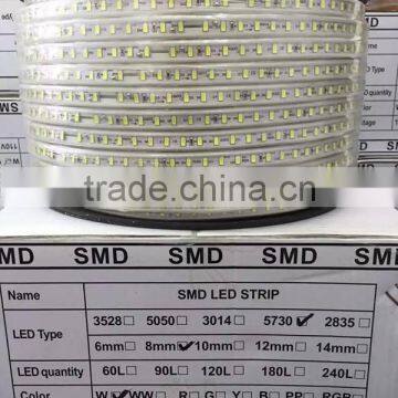 220V 5730 88led/M copper led flex rope with two years warranty