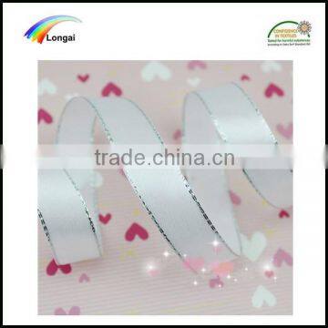 2016 packaging use Popular wholesale polyester white satin ribbon