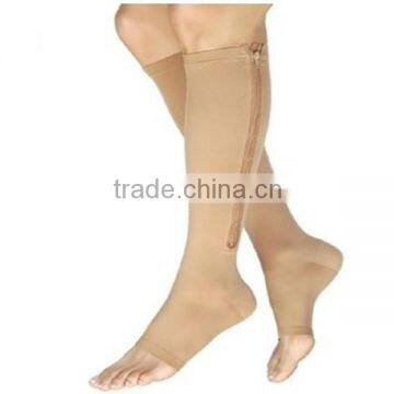 Compression zipper sock with skin color