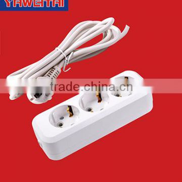 russia multiple european power socket 3 gang with wire and earthing