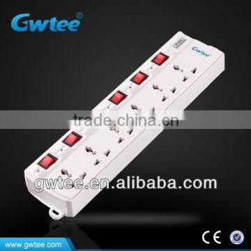 6 gang 3 pin plug multi way socket GT-6128