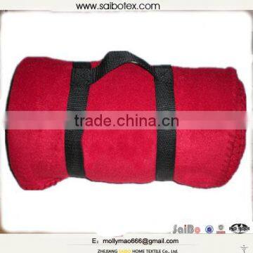 red color polyester fleece disposable airline blanket