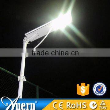 12W integrated solar led street light with mottcell lithium battery