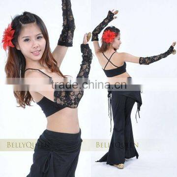 black belly dance lace gloves