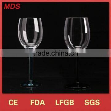 Handmade glassware manufacturer colored long stem wine glass