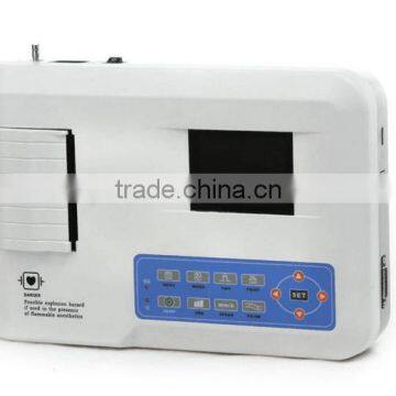 CE mark Resting 3 Channel ECG Machine with PC Software 3.5 inch Color LCD Digital Electrocardiograph