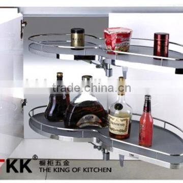 2 tier soft stop kitchen cabinet corner swing tray