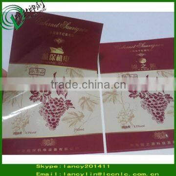 High quality standard wine sticker, wine bottle label, private wine bottle label