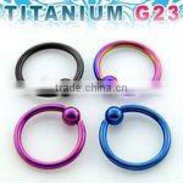 Titanium G23 anodized ball closure ring - 14g, 1/2", 4mm ball