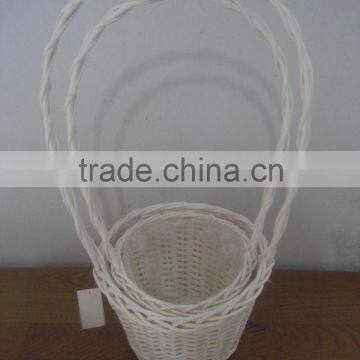 2 pcs round white willow wicker gift baskets from Linyi for all holiday