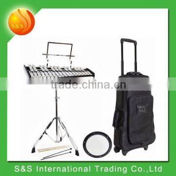 musical instrument bag for Student Bell Kit with Rolling Roller Case Practice Pad Mallets