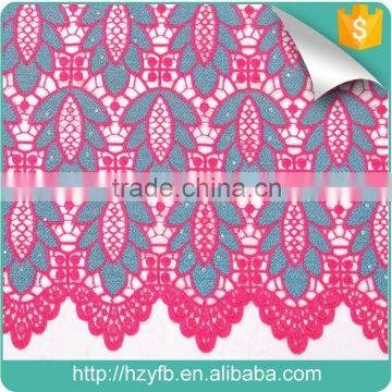 2016 High Quality Guipure Cord Lace Embroidery Fabric With Stones Latest Style Custom Lace Fabric for Wedding Dress