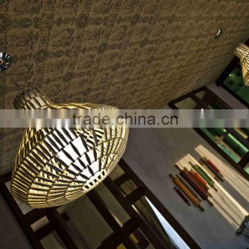 Hollow gold mental cage shape suspension lights for restaurant decoration