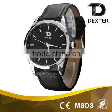 Wholesale cheap big bezel men vintage leather watch